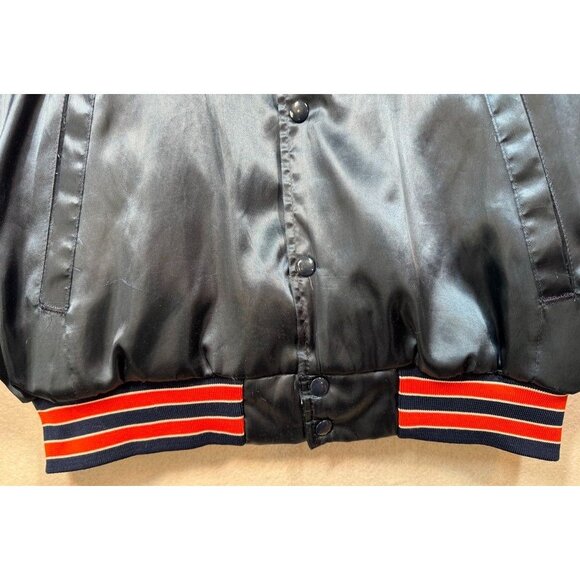 Vintage Chicago Bears Satin Bomber Jacket Varsity Snap Front Swingster Adult XL - Picture 7 of 12